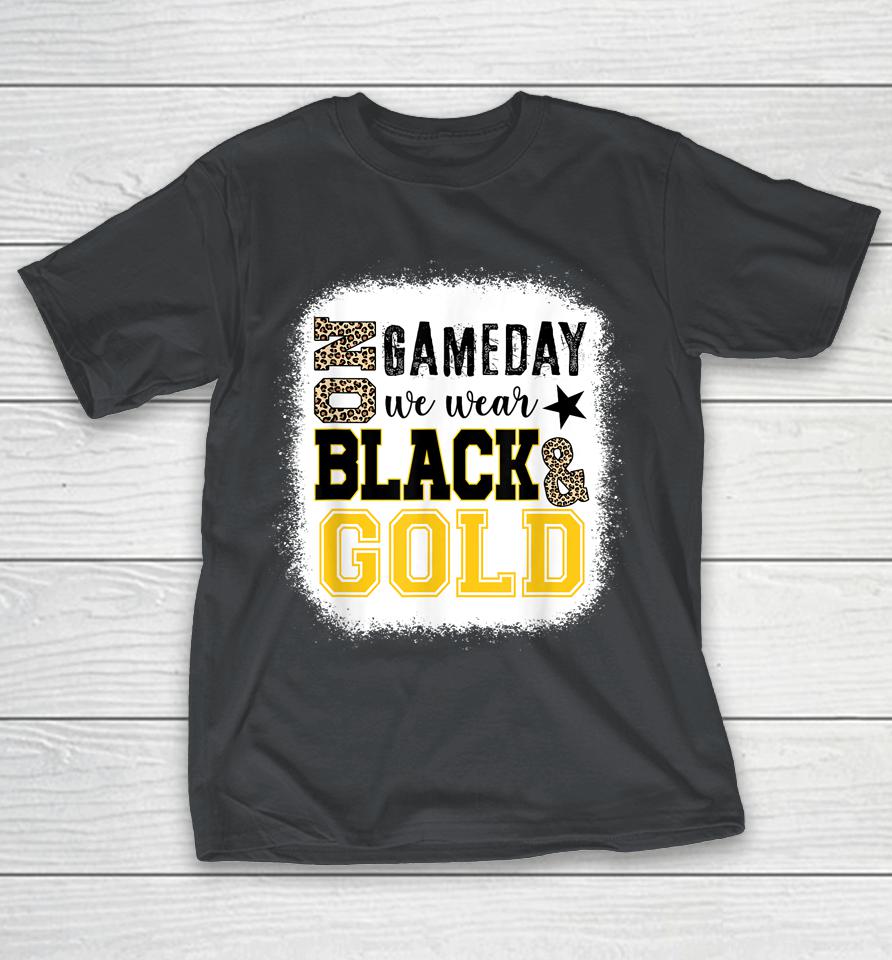 On Gameday Football We Wear Gold And Black Leopard Print Shirts