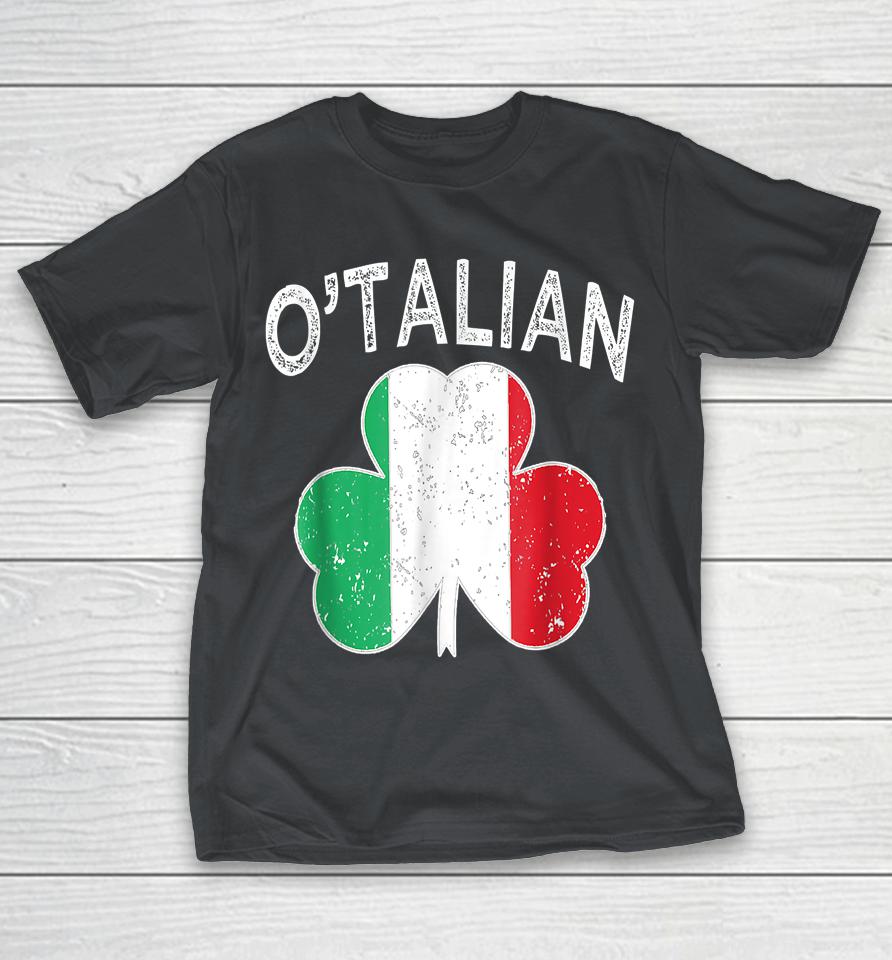 O'talian Italian St patrick's day Italia Flag Shamrock Shirts