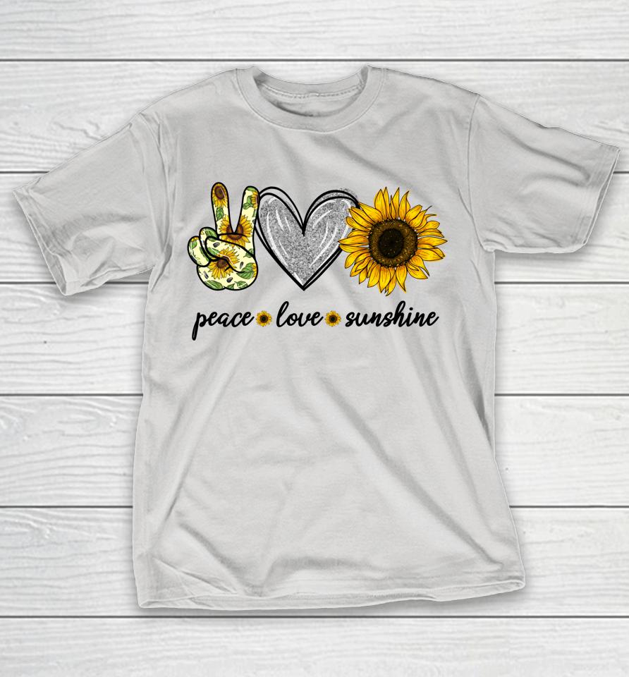 Peace Love Sunshine Sunflower Hippie Shirts