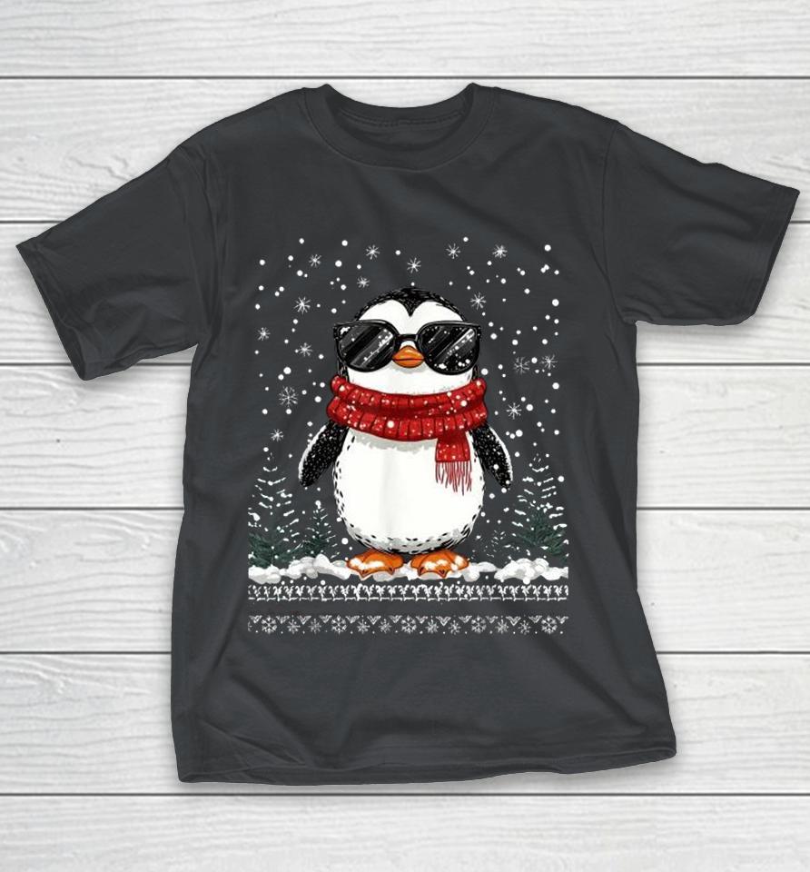 Penguin With Sunglasses Ugly Christmas 2024 Shirts