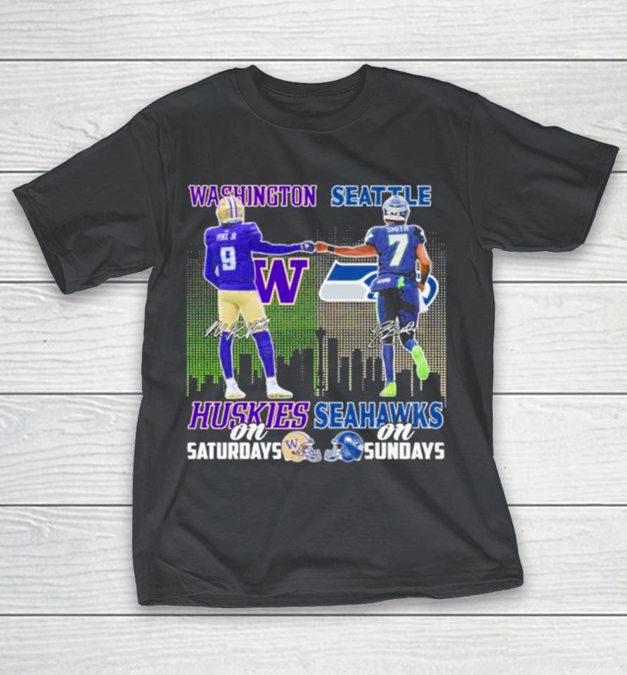 Penix Jr Washington Huskies On Saturdays And Geno Smith Seattle Seahawks On Sundays Shirts