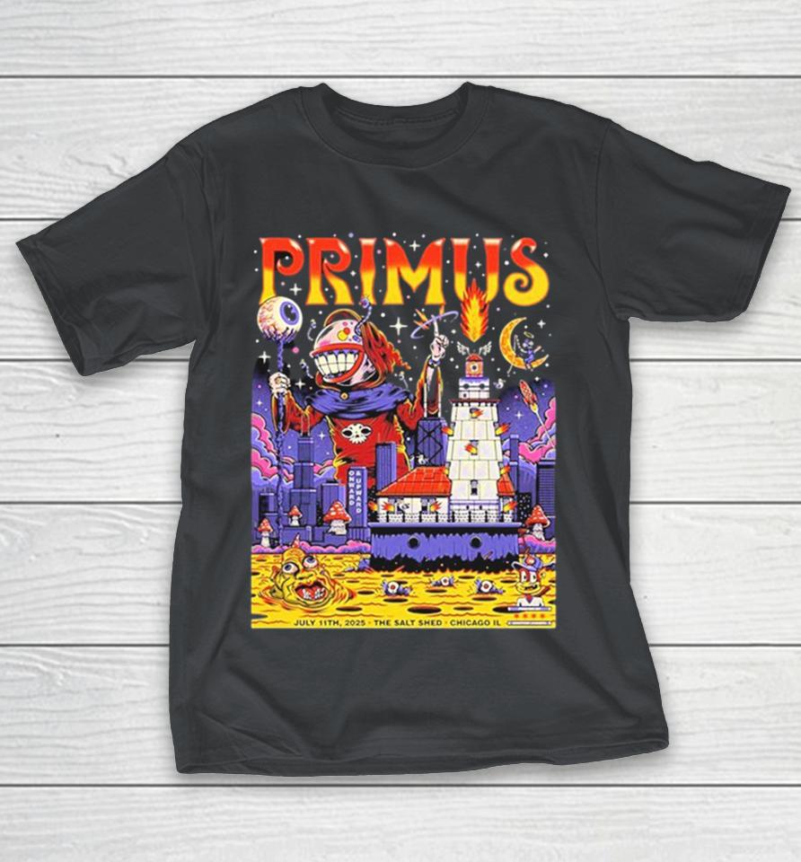 Primus Concert At The Salt Shed In Chicago Illinois On July 11 2025 Surreal Cartoon Sci Fi Shirts