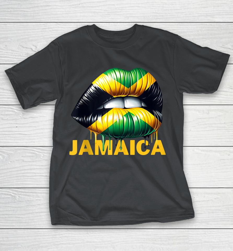 Rasta Reggae Lips Mouth Jamaican Music Kissing Shirts