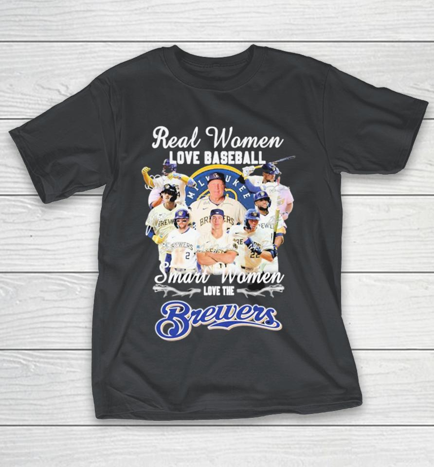 Real Women Love Baseball Smart Women Love The Milwaukee Brewers Signatures Shirts