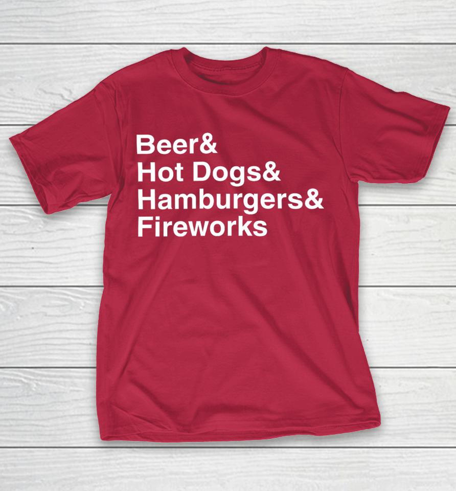 Middle Class Fancy Merch Beer & Hot Dogs & Hamburgers & Fireworks