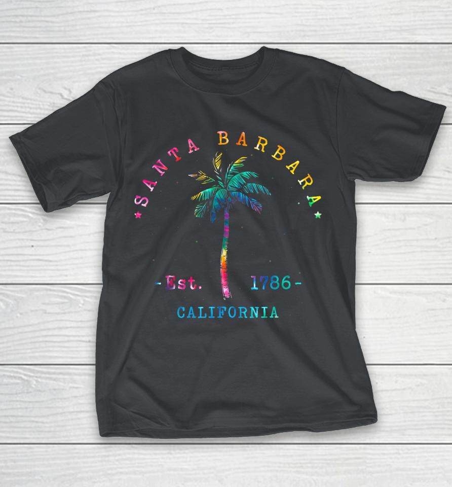 Retro Funny Santa Barbara California Palm Tree Shirts