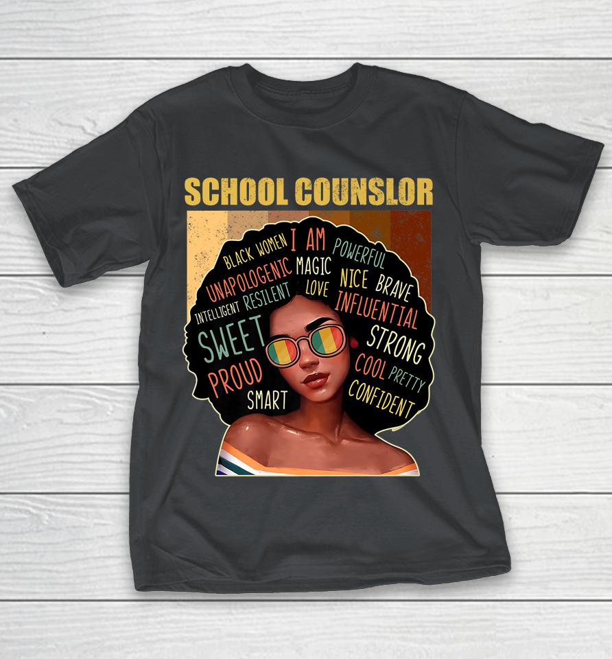 School Counselor Afro African American Black History Month Shirts