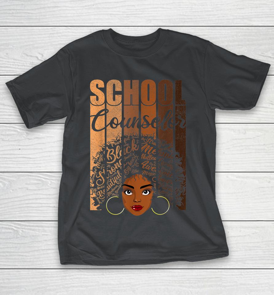 School Counselor Black History Afro Melanin Shirts