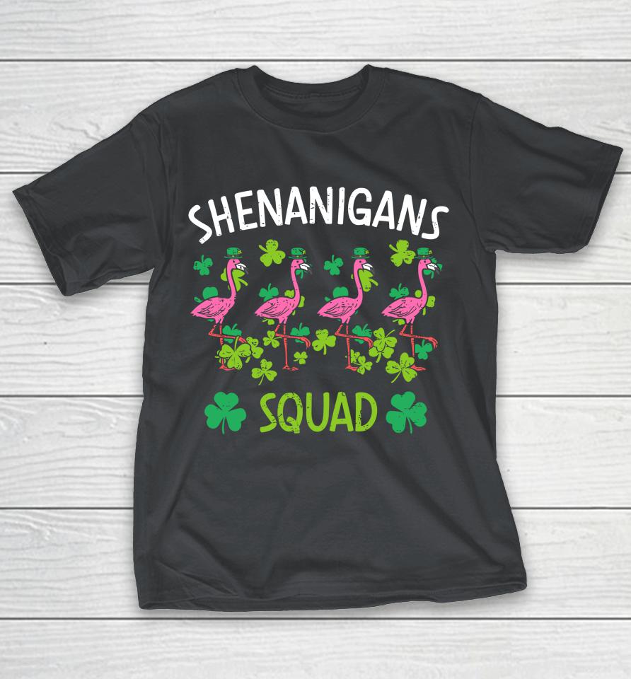 Shenanigans Squad Irish Flamingo St Patricks Day Bird Animal Shirts