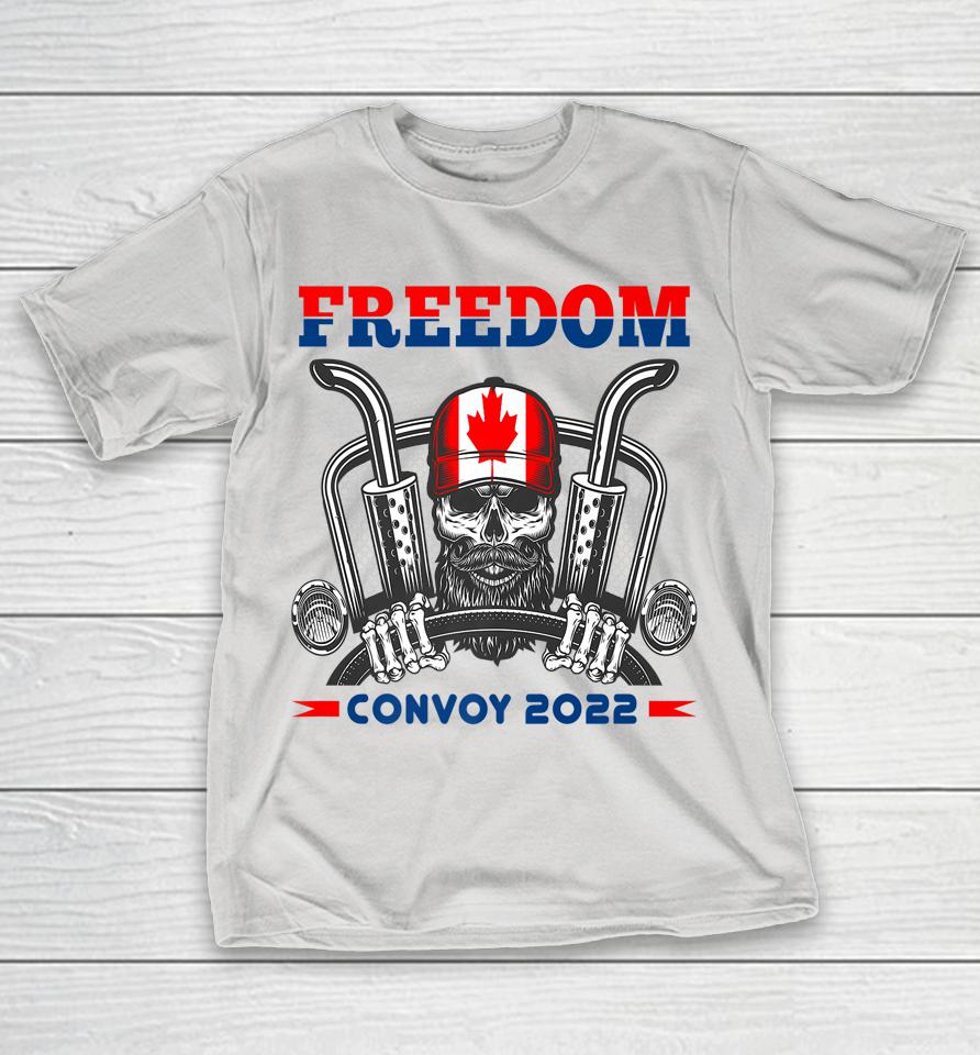 Skull Canadian Trucker Canada Flag Freedom Convoy 2022 Shirts