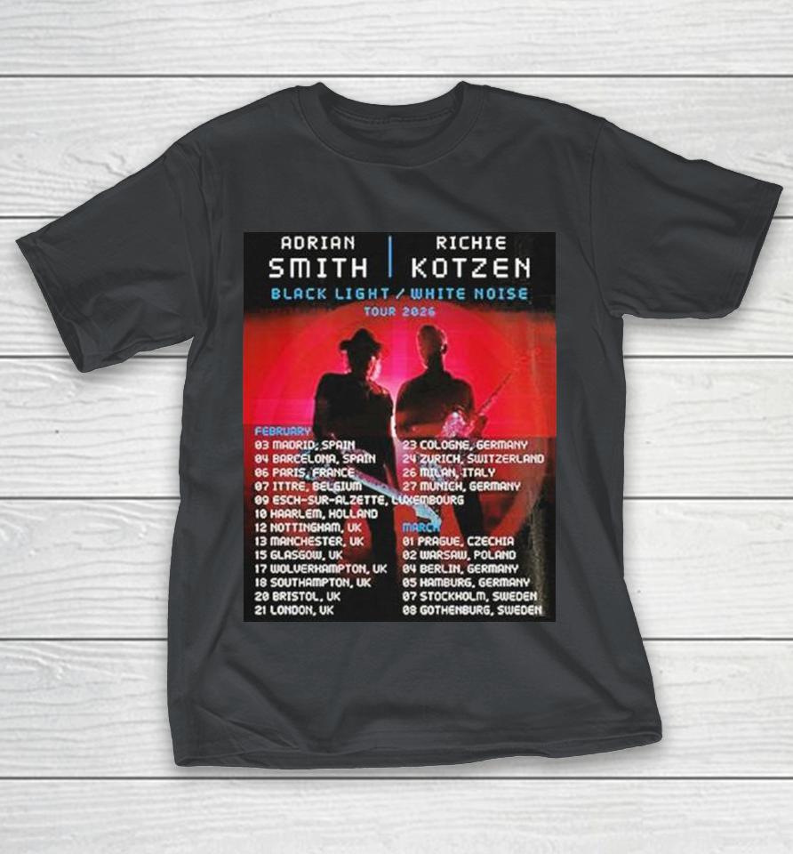 Smith Kotzen Tour 2026 Black Light White Noise Featuring Europe Dates And Red Neon Rock Duo Shirts