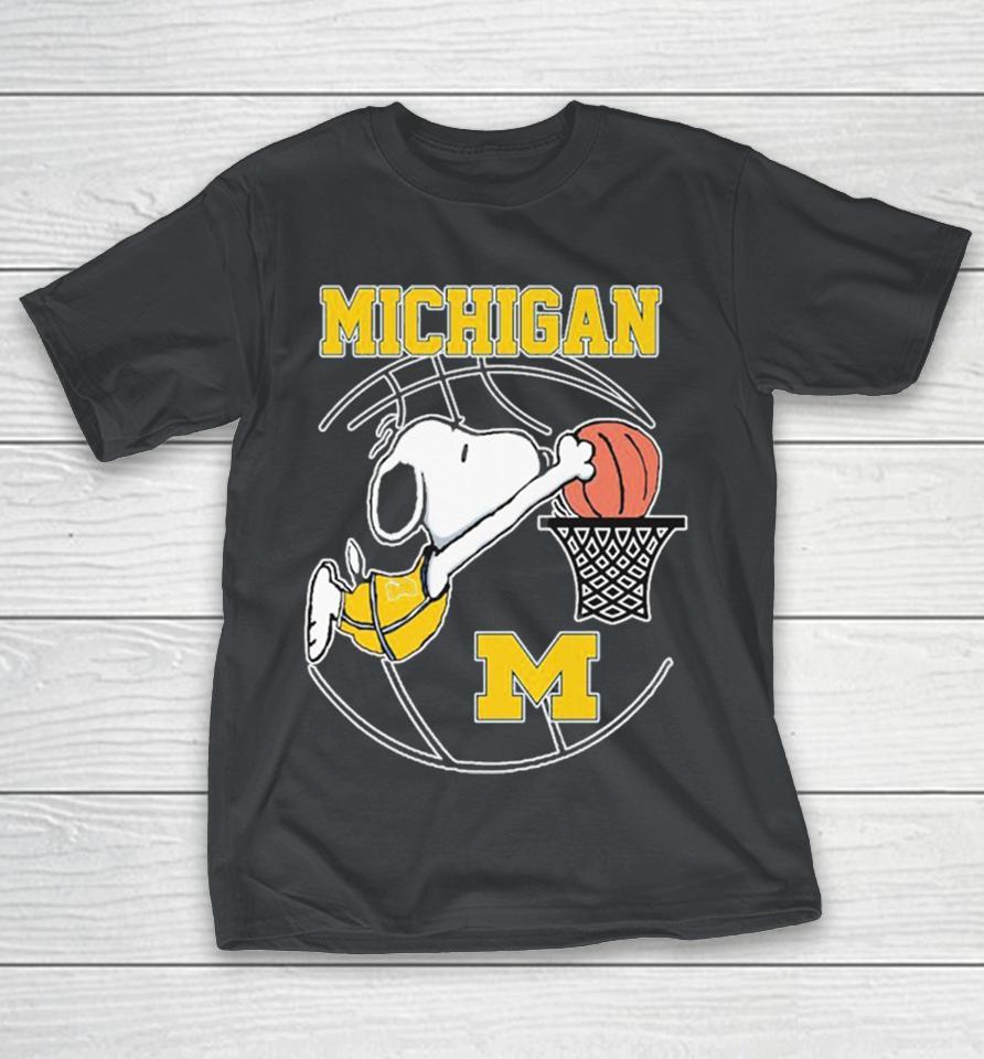 The Peanuts Snoopy Dunk Michigan Wolverines Shirts