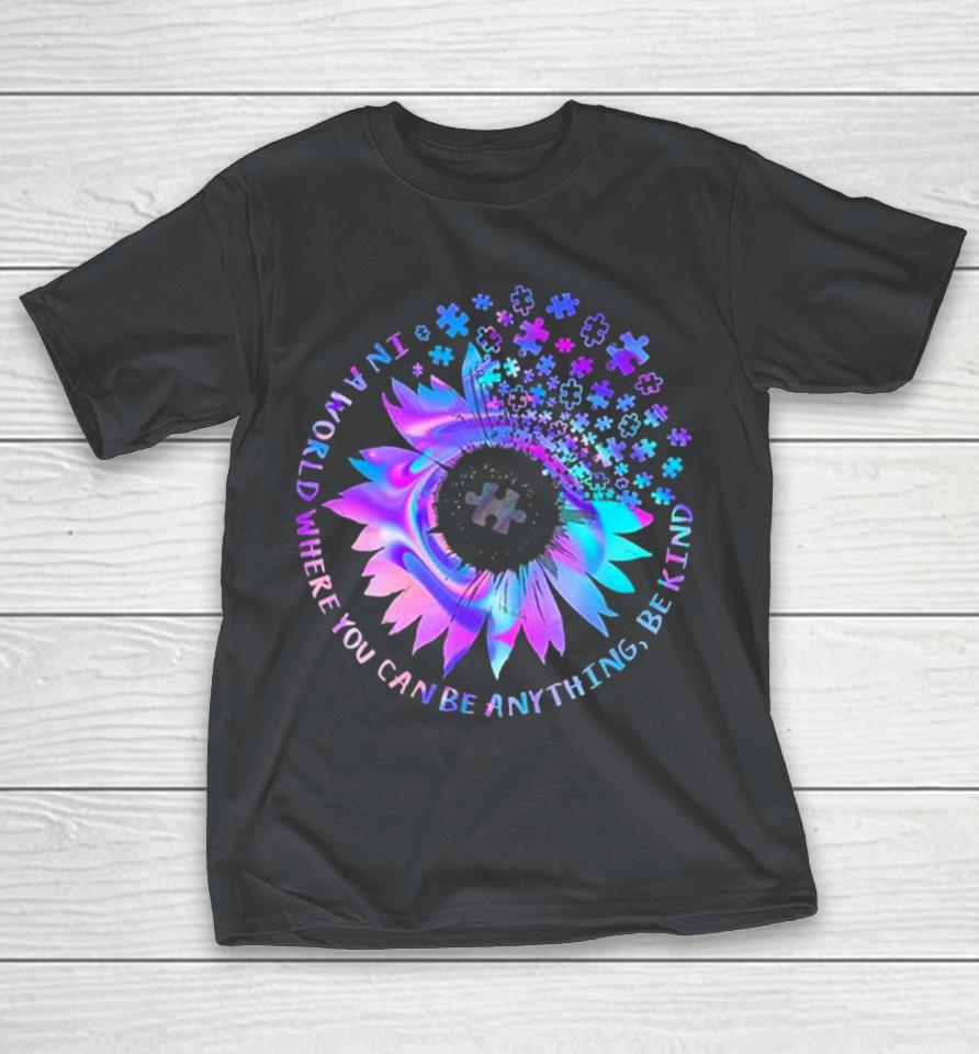 Tie Dye Be Kind Autism Awareness Kindness Sunflower Puzzle Shirts