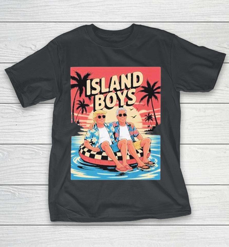 Trump And Jeffrey Epstein Island Boys Beach Shirts