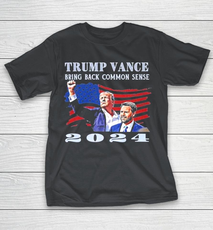 Trump Vance Bring Back Common Sense 2024 Flag American Shirts
