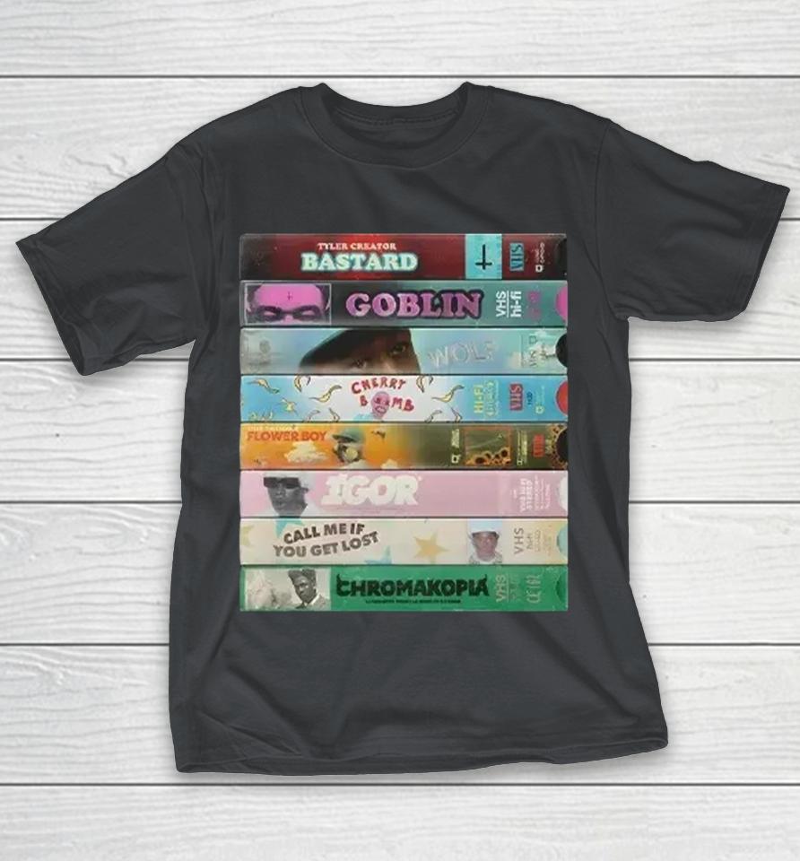 Tyler The Creator VHS Discography Shirts