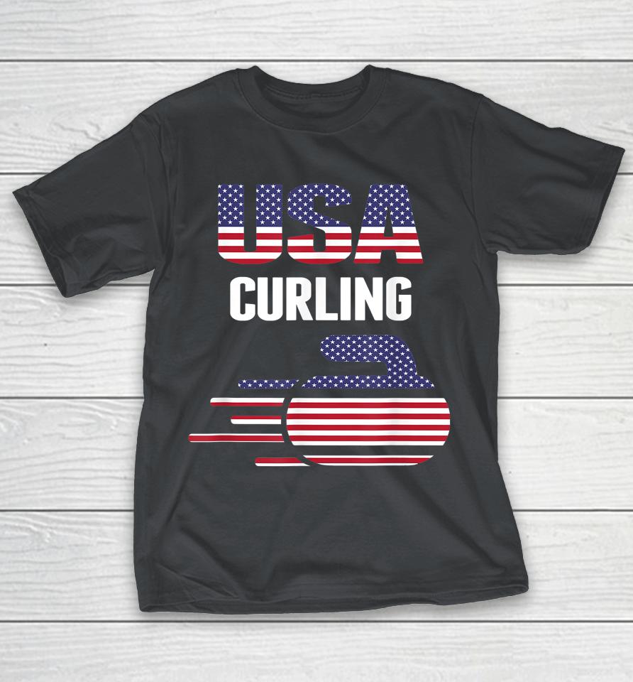 USA Team Curling Rock Jersey Vintage Shirts