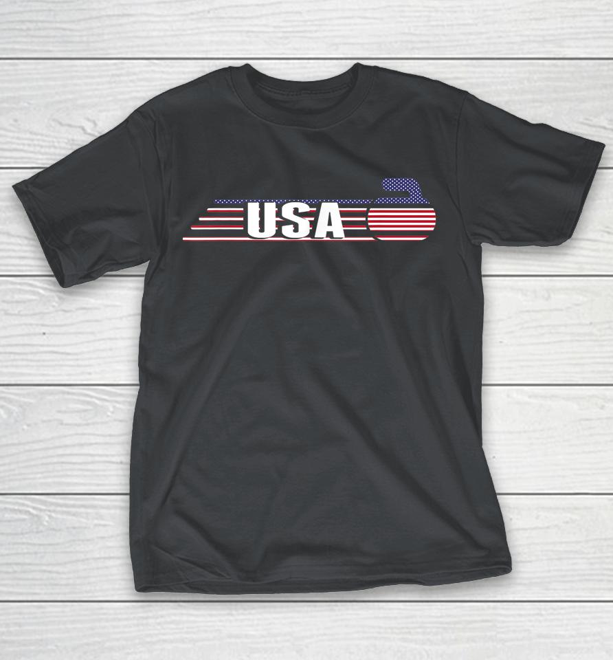 USA Team Curling Rock Jersey Vintage Shirts