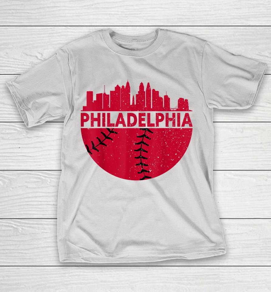 Vintage Philadelphia Skyline Baseball Retro Philly Cityscap Shirts