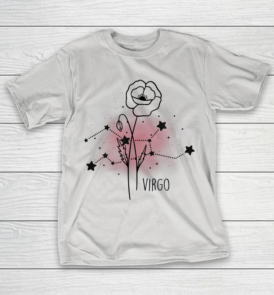 Virgo Shirt Virgo With A Flower Zodiac Birthday Shirts WoopyTee