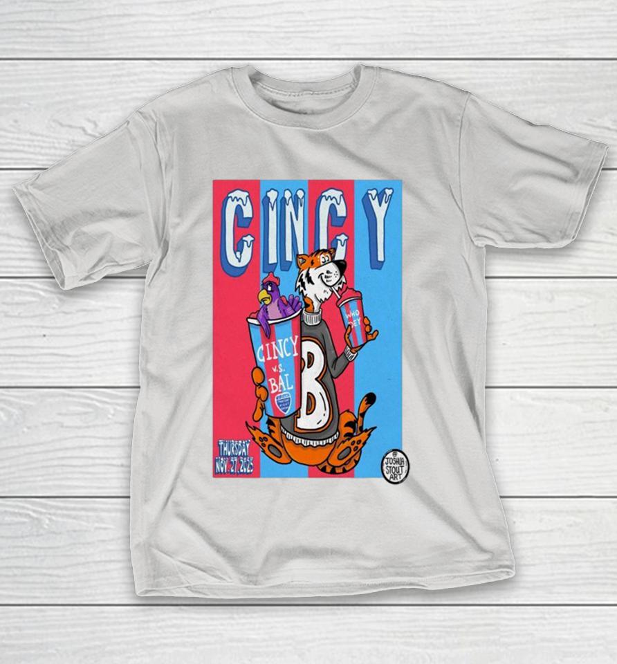 Cincinnati Bengals Vs Baltimore Ravens Ginci Vs Bal Who Dey Nov 27 2025 Shirts