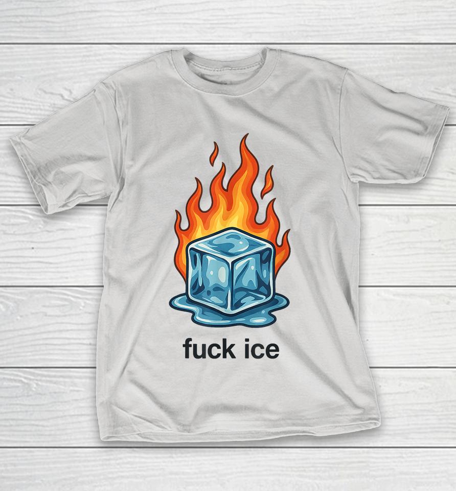 Cute Ice Cube On Fire Fuck Ice Protest Deportation Shirts