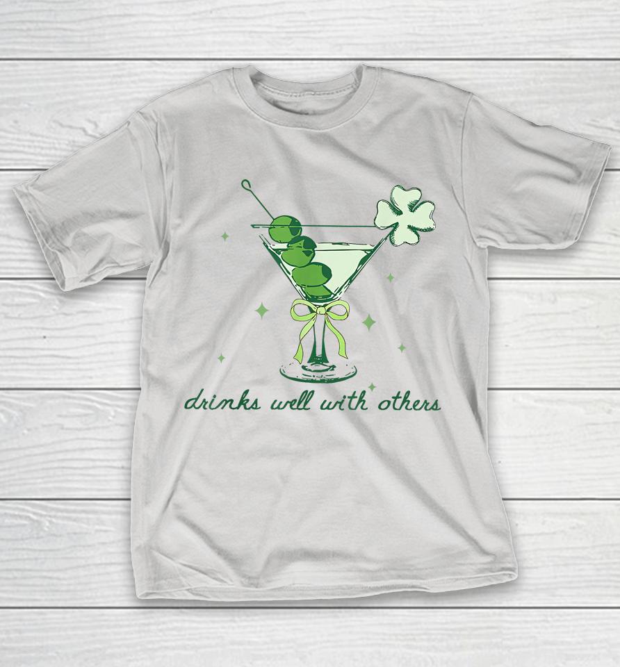 Drinks Well With Others Leprechaun Martini St Patrick's Day Shirts