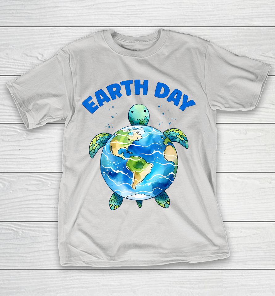 Earth Day 2025 Sea Turtle Art Save The Planet Shirts