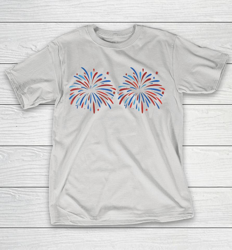 Funny I'm Just Here For The Fireworks 4th Of July Couple Shirts