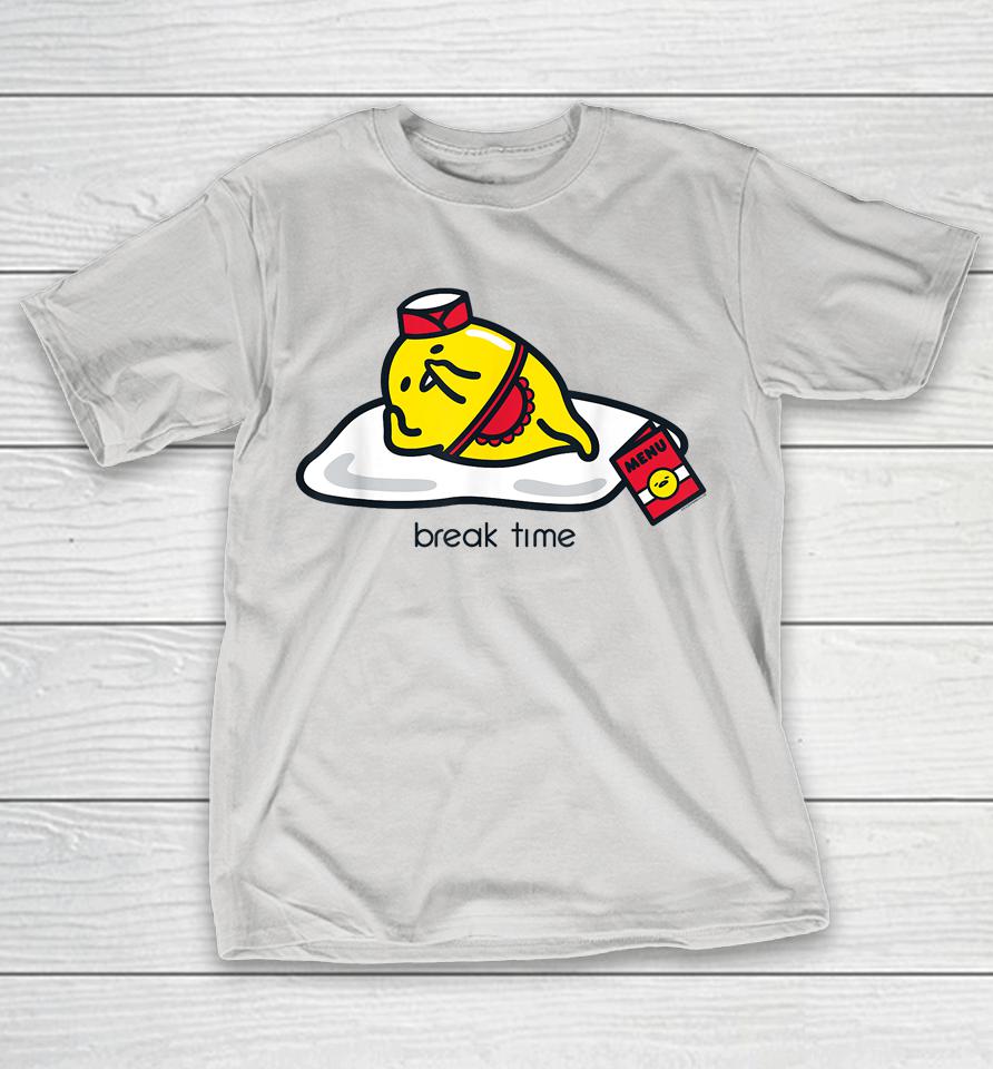 Gudetama the Lazy Egg Diner Server Break Time Shirts