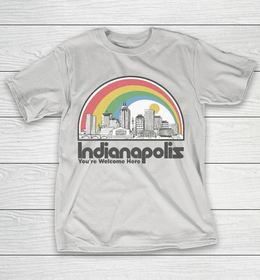 Indiana You’re Welcome Here Rainbow Shirts