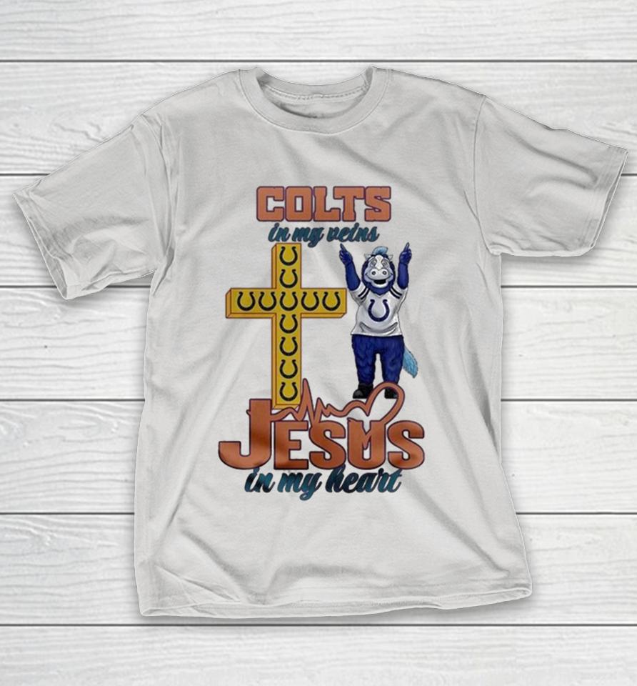 Indianapolis Colts In My Veins Jesus In My Heart Mascot Shirts